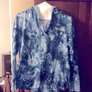 Tie-dye, light weight cotton pullover with hoodie